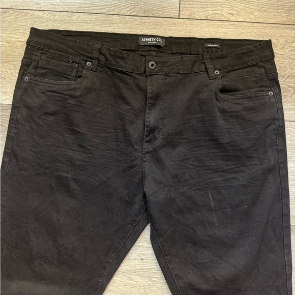 Kenneth Cole Jeans Mens 42X32 Black Slim Fit Straight Stretch - Picture 3 of 13